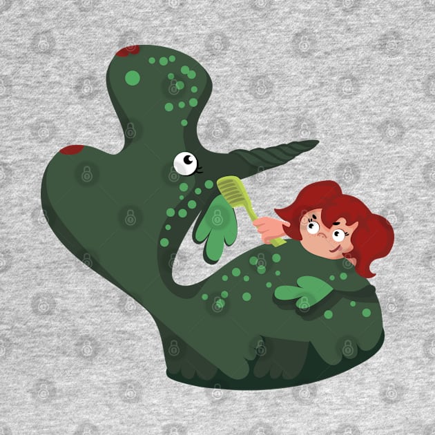 dino and girl by tetiana12.art